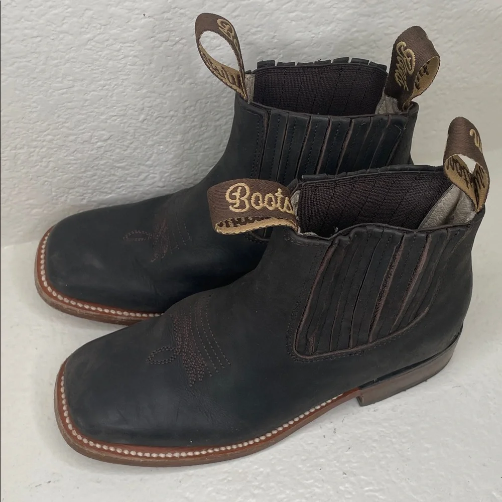 Wistom Western Brown Leather Kids Cowboy Boot 21 1/2 - Picture 3 of 8